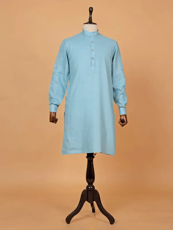 Aesthetic soothing sky blue kurta suit for men