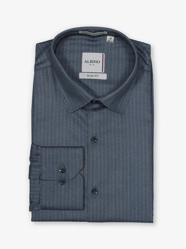ALBINO dark grey cotton printed shirt