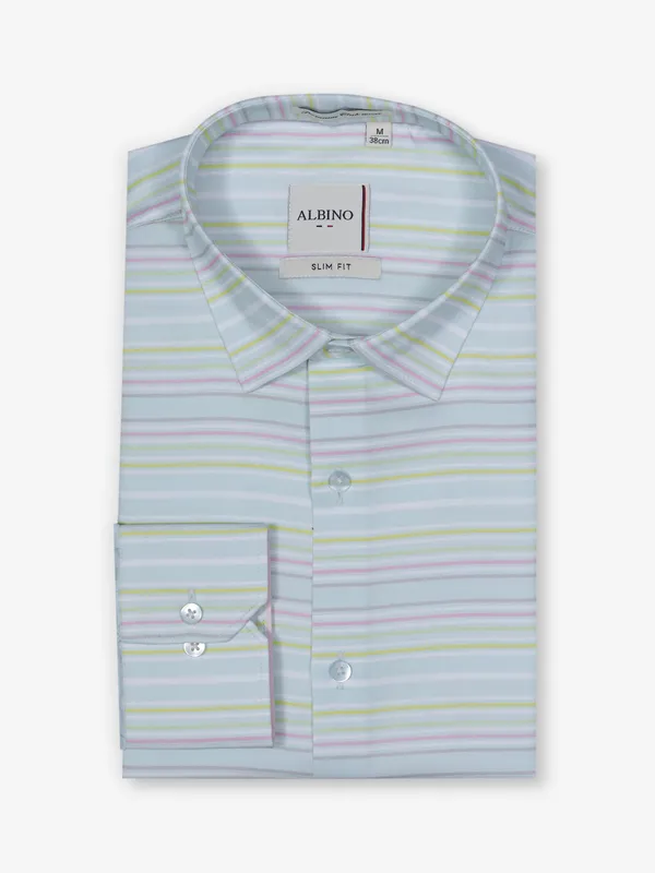 ALBINO multi color stripe party wear shirt