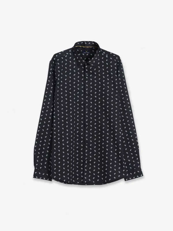 Allen Solly black printed cotton shirt