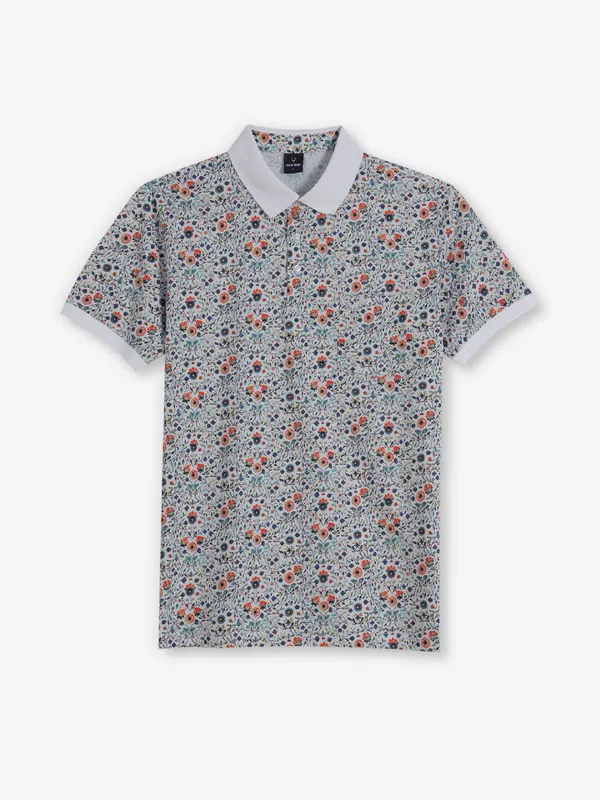 ALLEN SOLLY blue floral printed cotton t-shirt