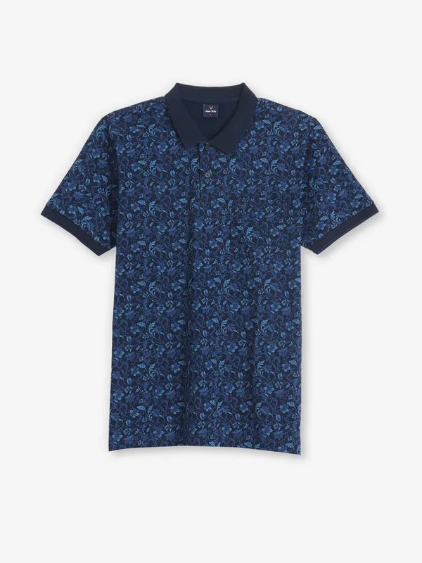 ALLEN SOLLY blue printed cotton t-shirt