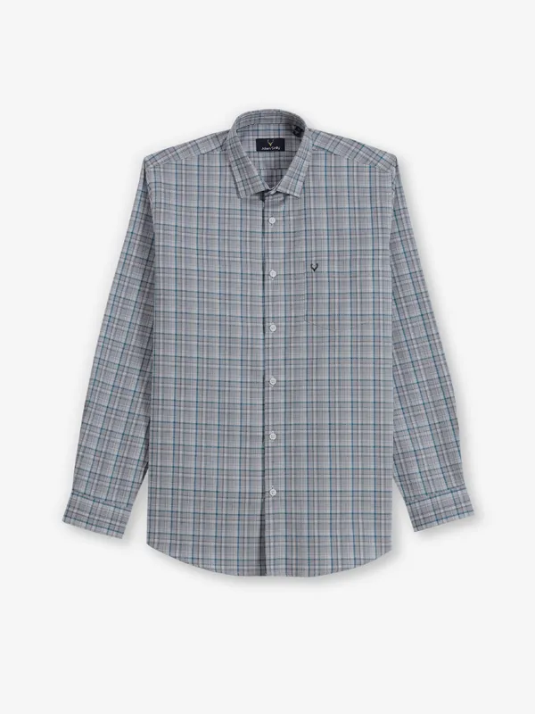 ALLEN SOLLY casual brown checks shirt for men