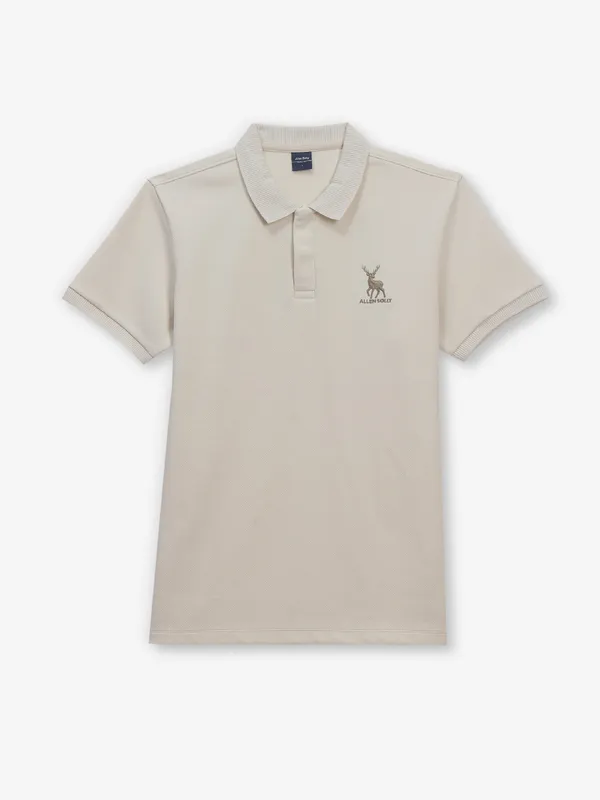 ALLEN SOLlY cream cotton t-shirt
