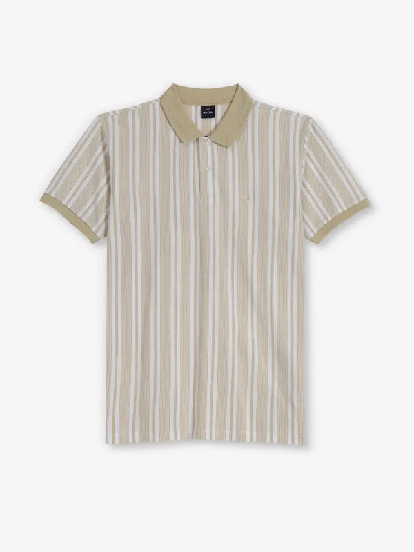 ALLEN SOLLY khaki stripe cotton t-shirt