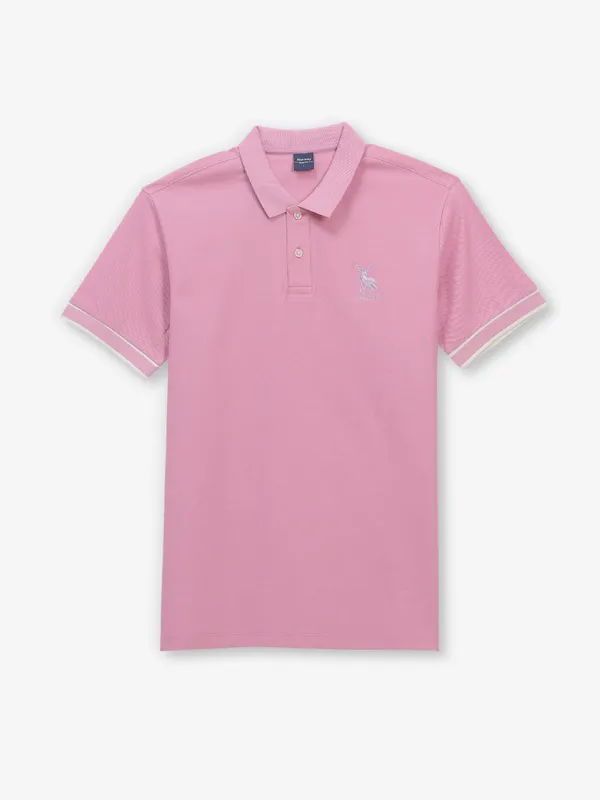 ALLEN SOLlY light pink cotton t-shirt