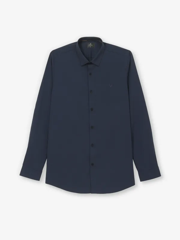 ALLEN SOLLY navy palin cotton shirt