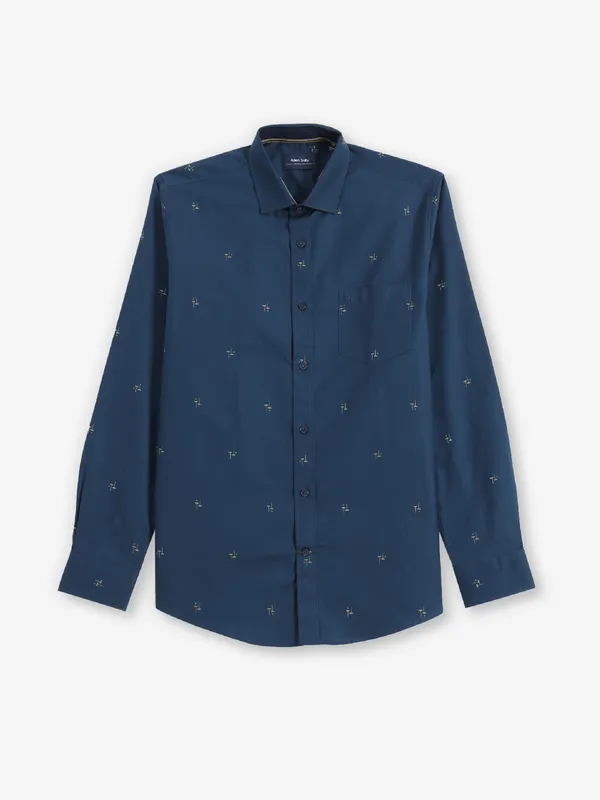 ALLEN SOLLY navy printed casual shirt for men