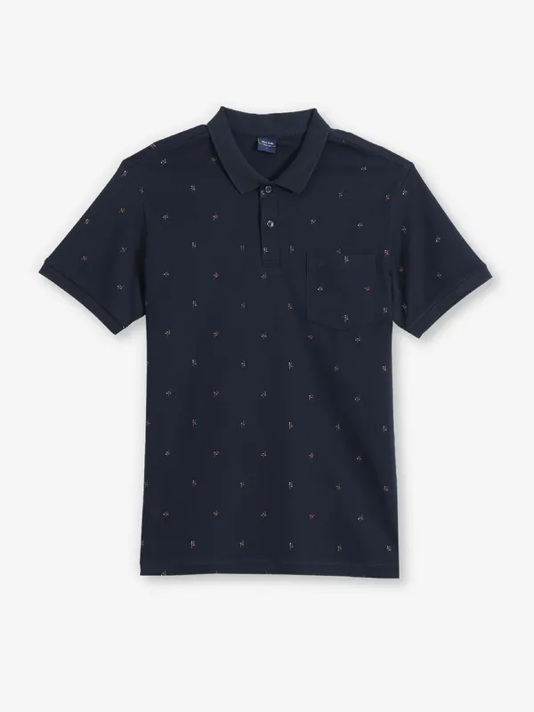 ALLEN SOLLY navy printed cotton t-shirt