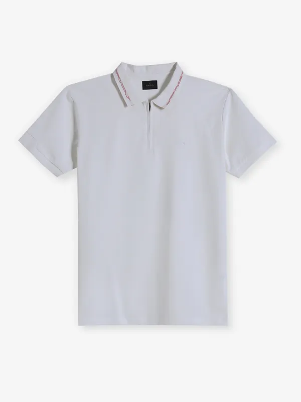 ALLEN SOLLY off white plain cotton t-shirt