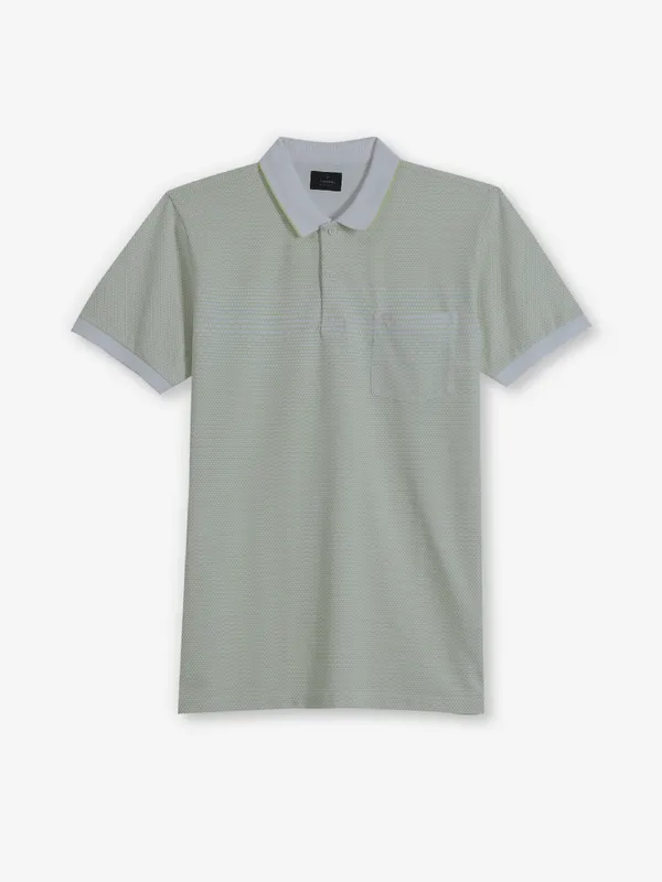 ALLEN SOLLY pista green printed cotton t-shirt