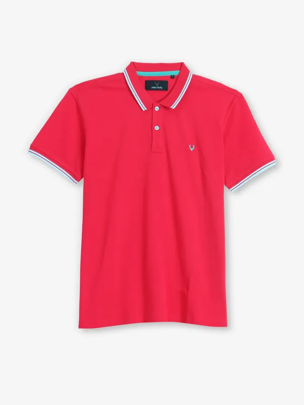 ALLEN SOLLY plain bright pink cotton t-shirt