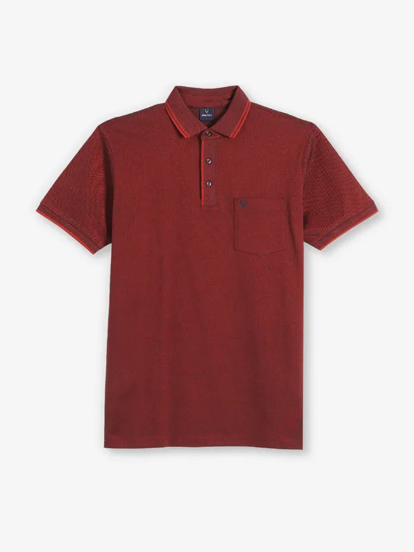 ALLEN SOLLY plain maroon cotton t-shirt
