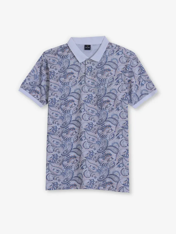 ALLEN SOLLY printed beige and navy t-shirt