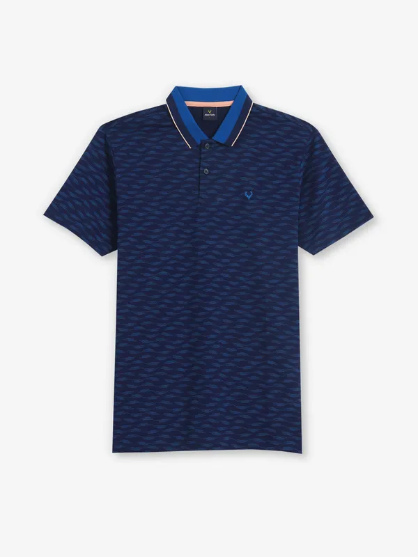 ALLEN SOLLY printed dark blue t-shirt