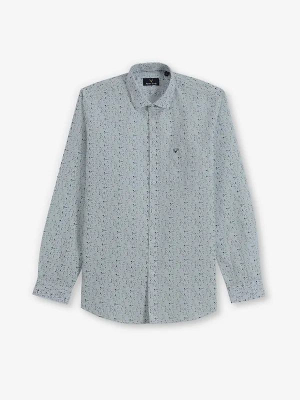 ALLEN SOLLY printed mint slim fit shirt for men