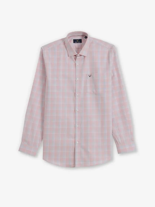 ALLEN SOLLY printed peach shirt for men