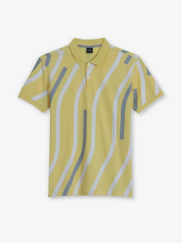 ALLEN SOLLY printed yellow t-shirt in cotton