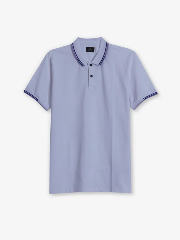 ALLEN SOLLY white plain cotton polo t-shirt