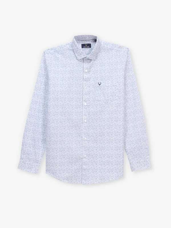 ALLEN SOLLY white printed casual cotton shirt