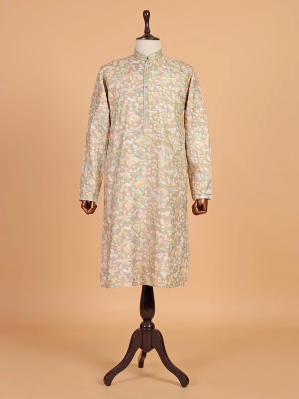 Amazing beige printed kurta suit