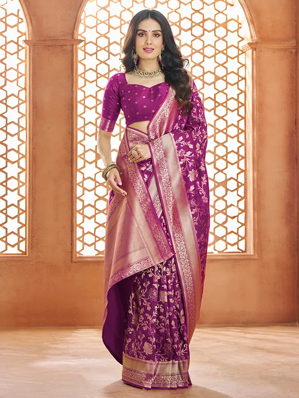 Amazing dark purple saree