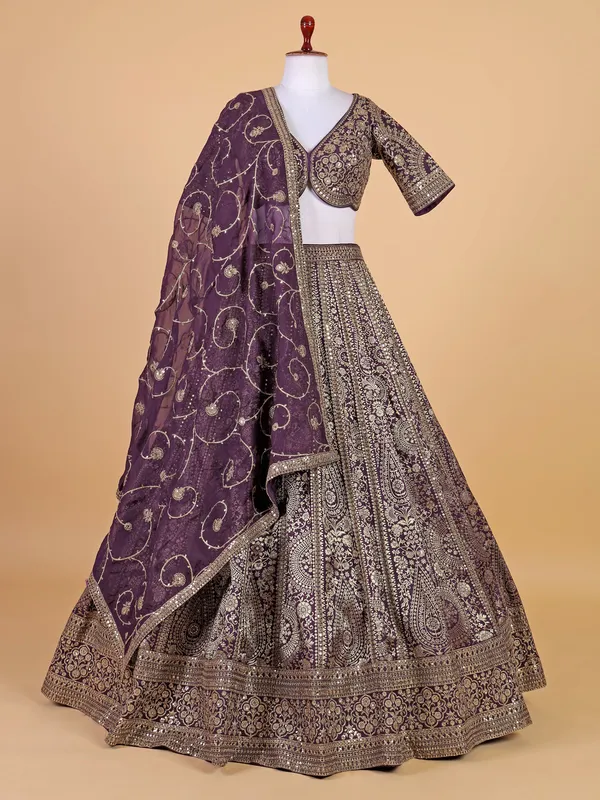 Amazing wine silk lehenga choli