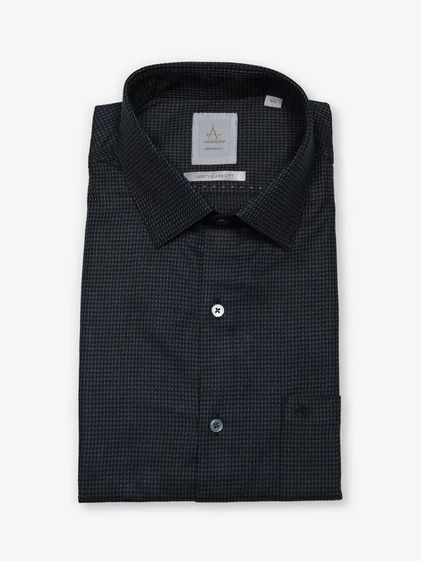 ARROW black and green textred cotton full sleeve shirt