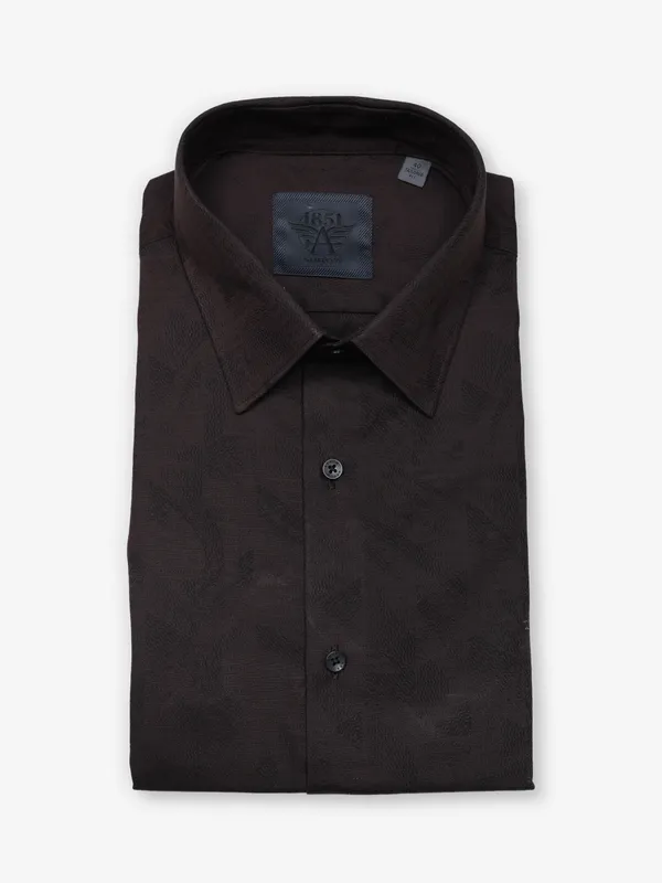 ARROW dark brown printed tailored fit shirt