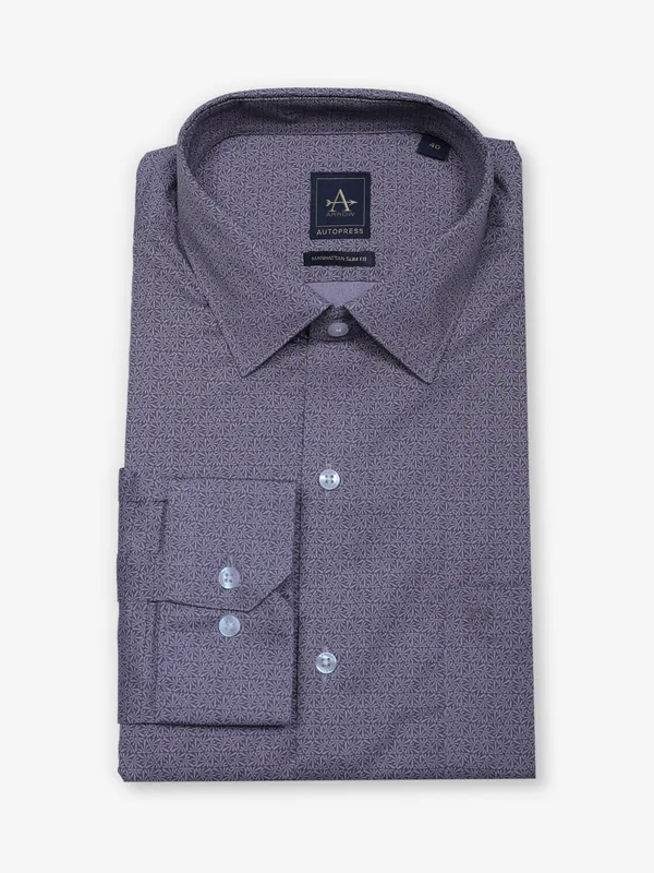 ARROW dark purple printed cotton shirt for men