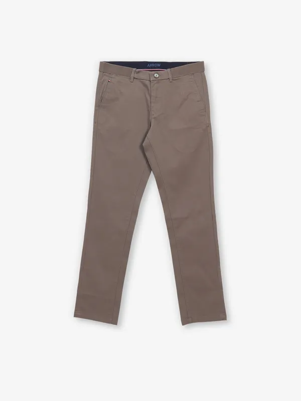 ARROW deep khaki solid cotton trouser