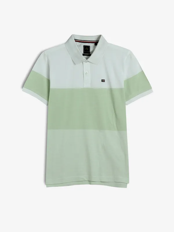 ARROW light green color block stripe t-shirt