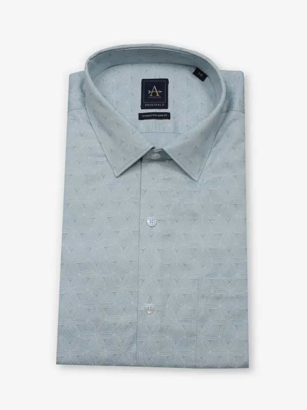 ARROW light green printed cotton shirt