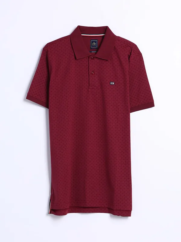Arrow maroon printed half sleeve t shirt