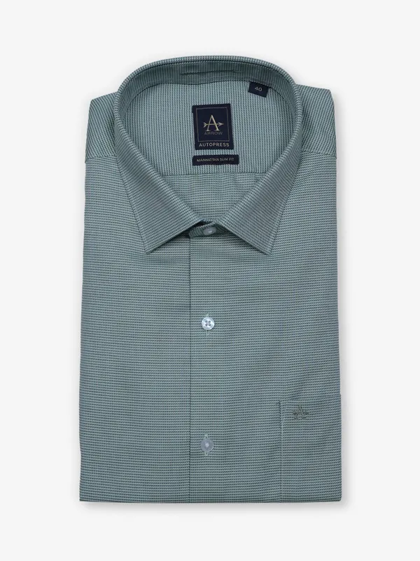 ARROW mint green textured cotton shirt