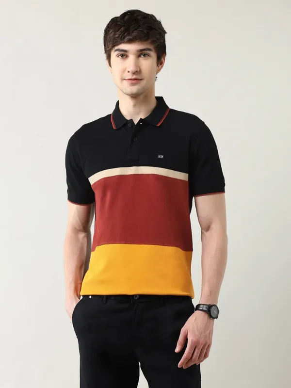 ARROW multicolor colorblock polo t-shirt