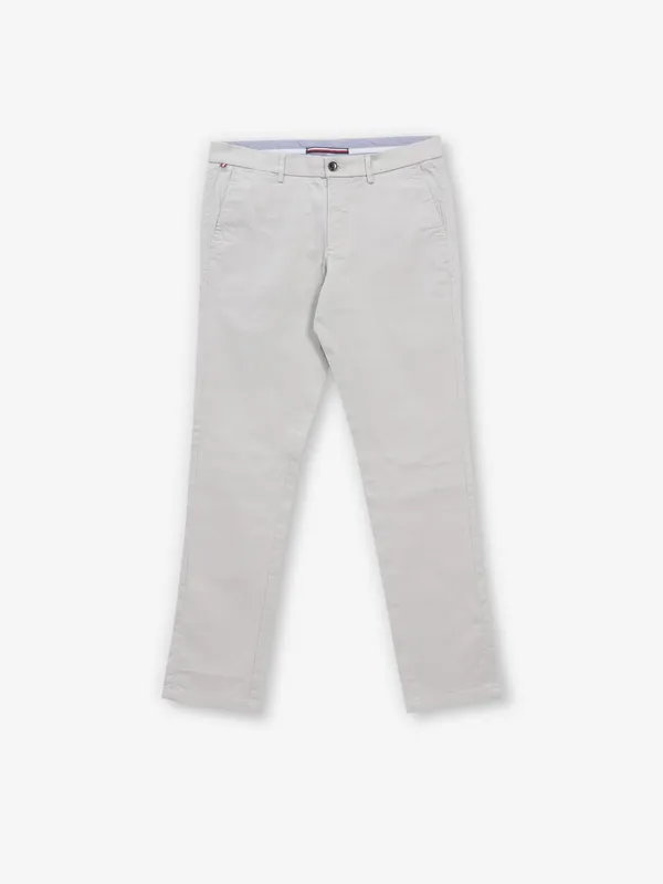 ARROW off-white cotton solid trouser