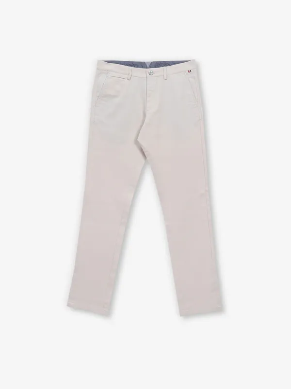 ARROW off-white solid cotton trouser