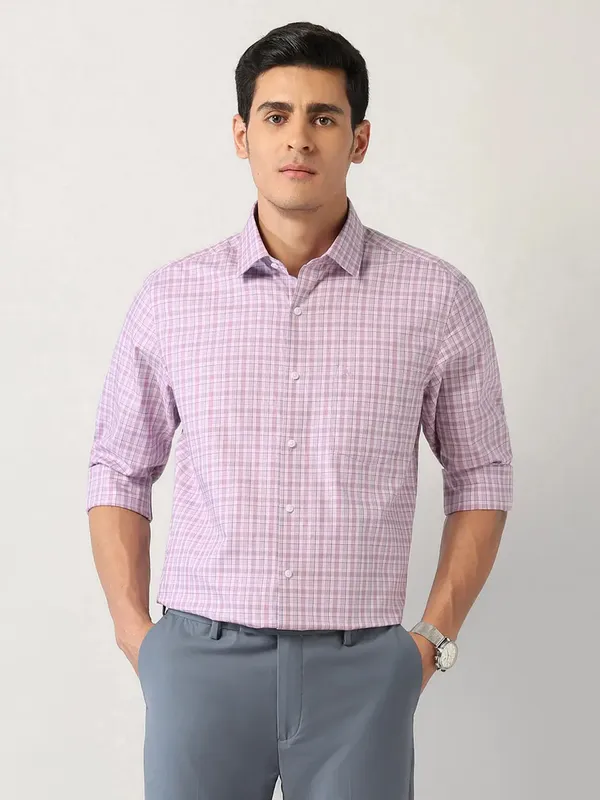 ARROW pastel pink check shirt