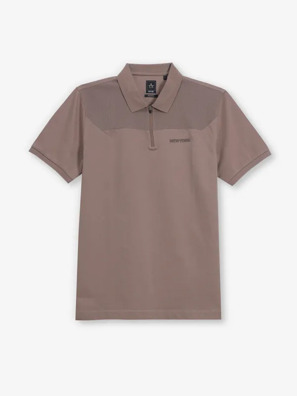 ARROW plain brown cotton t-shirt