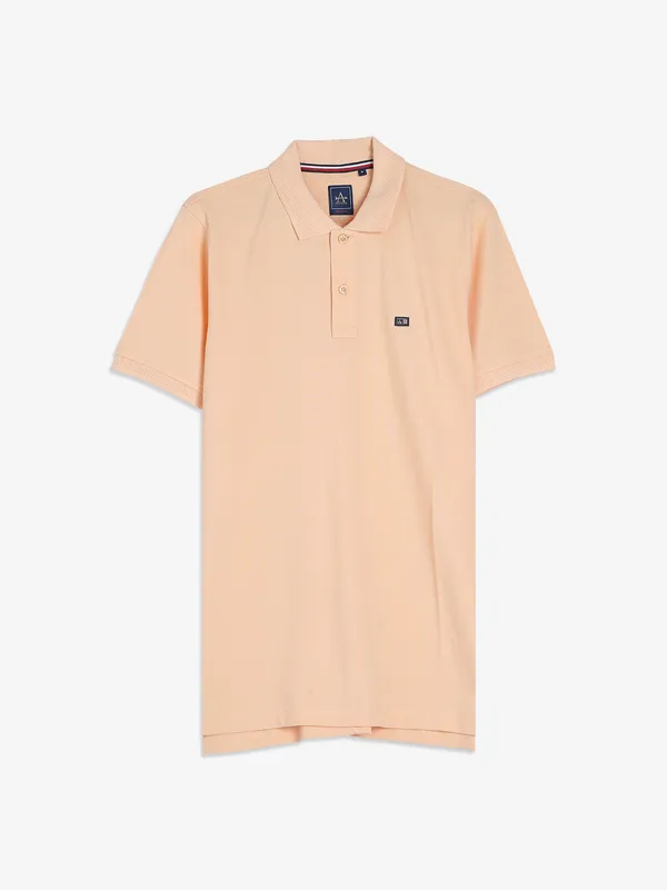 Arrow plain cotton t shirt in peach