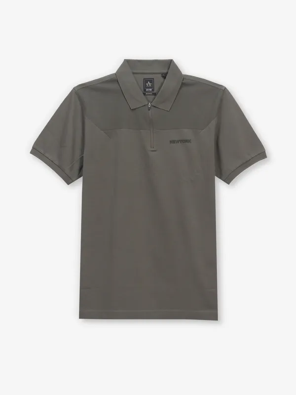 ARROW plain dark olive cotton t-shirt
