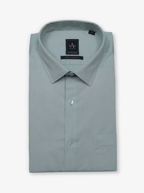 ARROW plain light green cotton shirt
