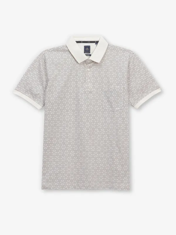 ARROW printed beige cotton polo t-shirt