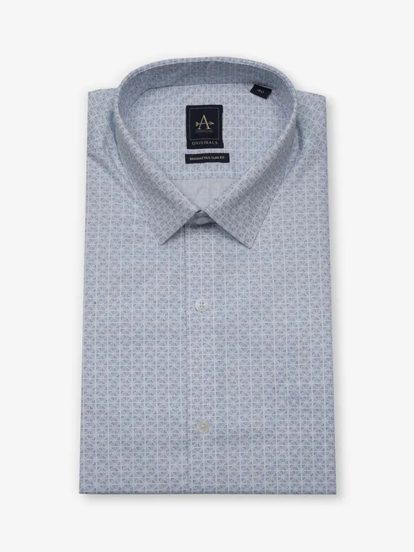 ARROW printed blue cotton shirt