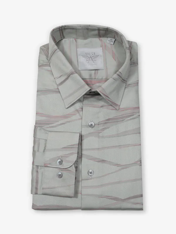 ARROW printed grey slim fit formal shirt