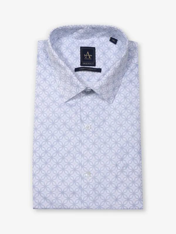 ARROW printed light blue formal wear shirt
