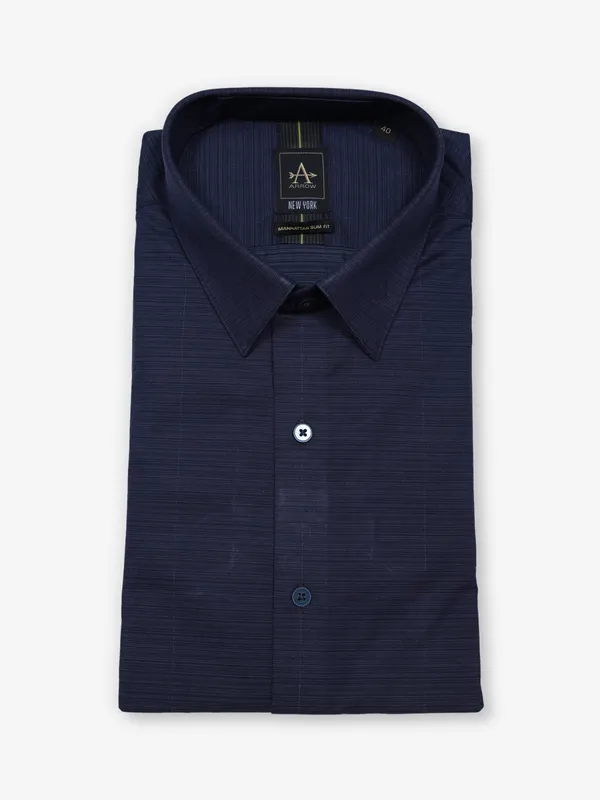 ARROW printed navy cotton shirt