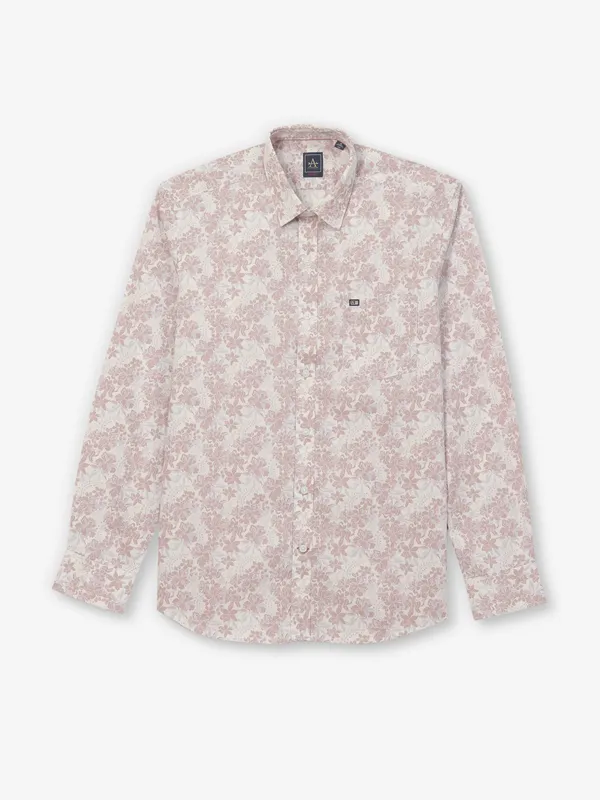 ARROW printed pink cotton casual wear shirt