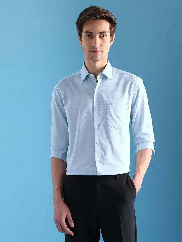 ARROW sky blue textured formal shirt